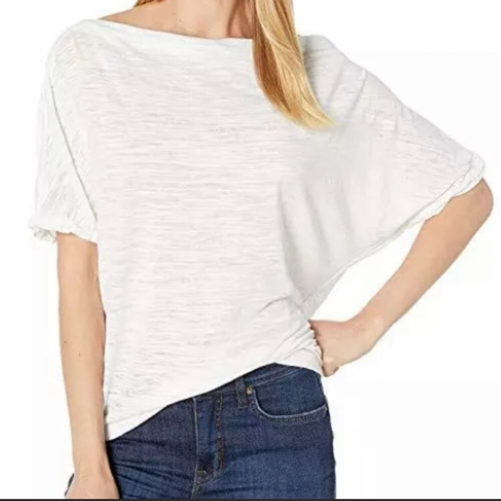 Free People Astrid burnout tee white